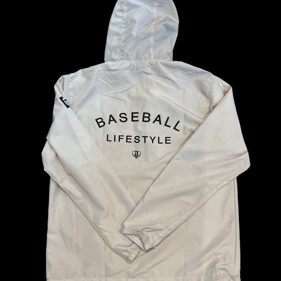 NWOT Baseball Lifestyle 101 Men's White Off White/Cream “Ghost Windbreaker” - Picture 3 of 6